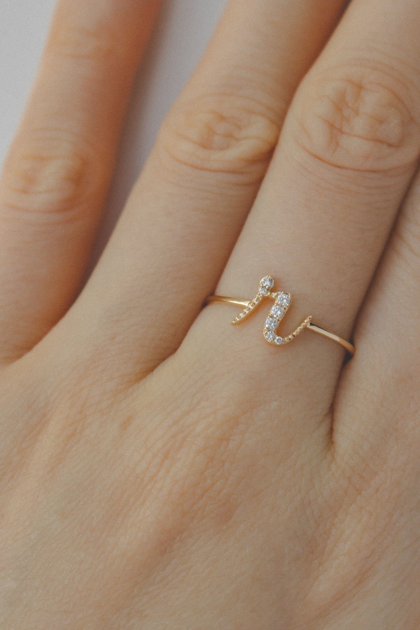 Avery Diamond Initial Ring