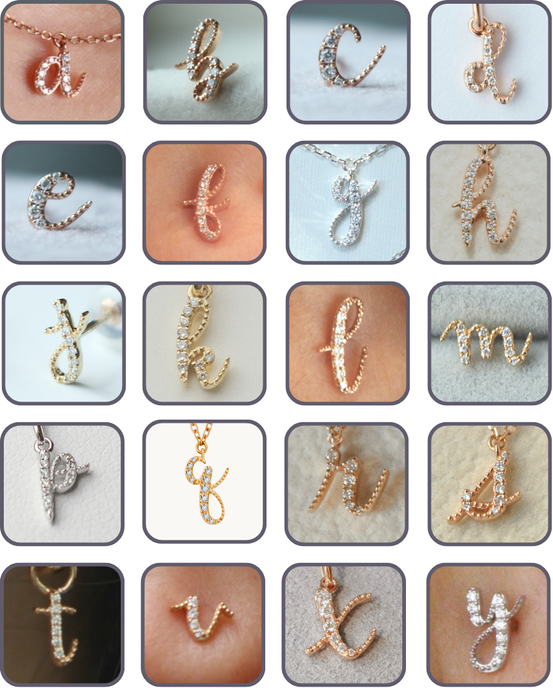 Avery Diamond Initial Necklace (Medium)