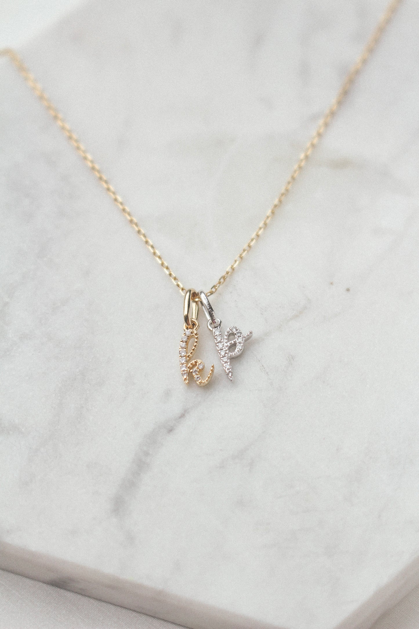 Avery Diamond Initial Pendant (Small)