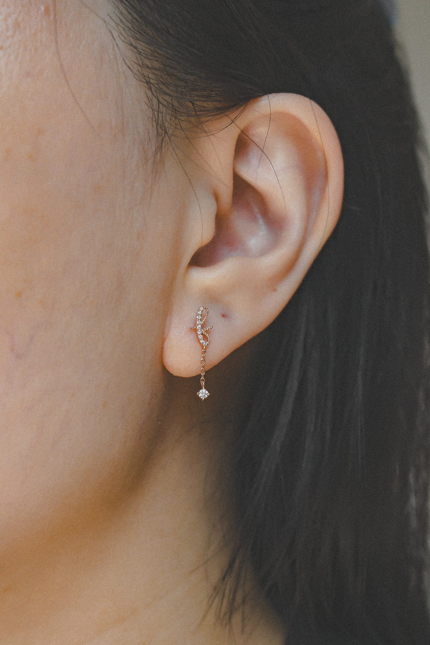 Avery Diamond Initial Drop Earring