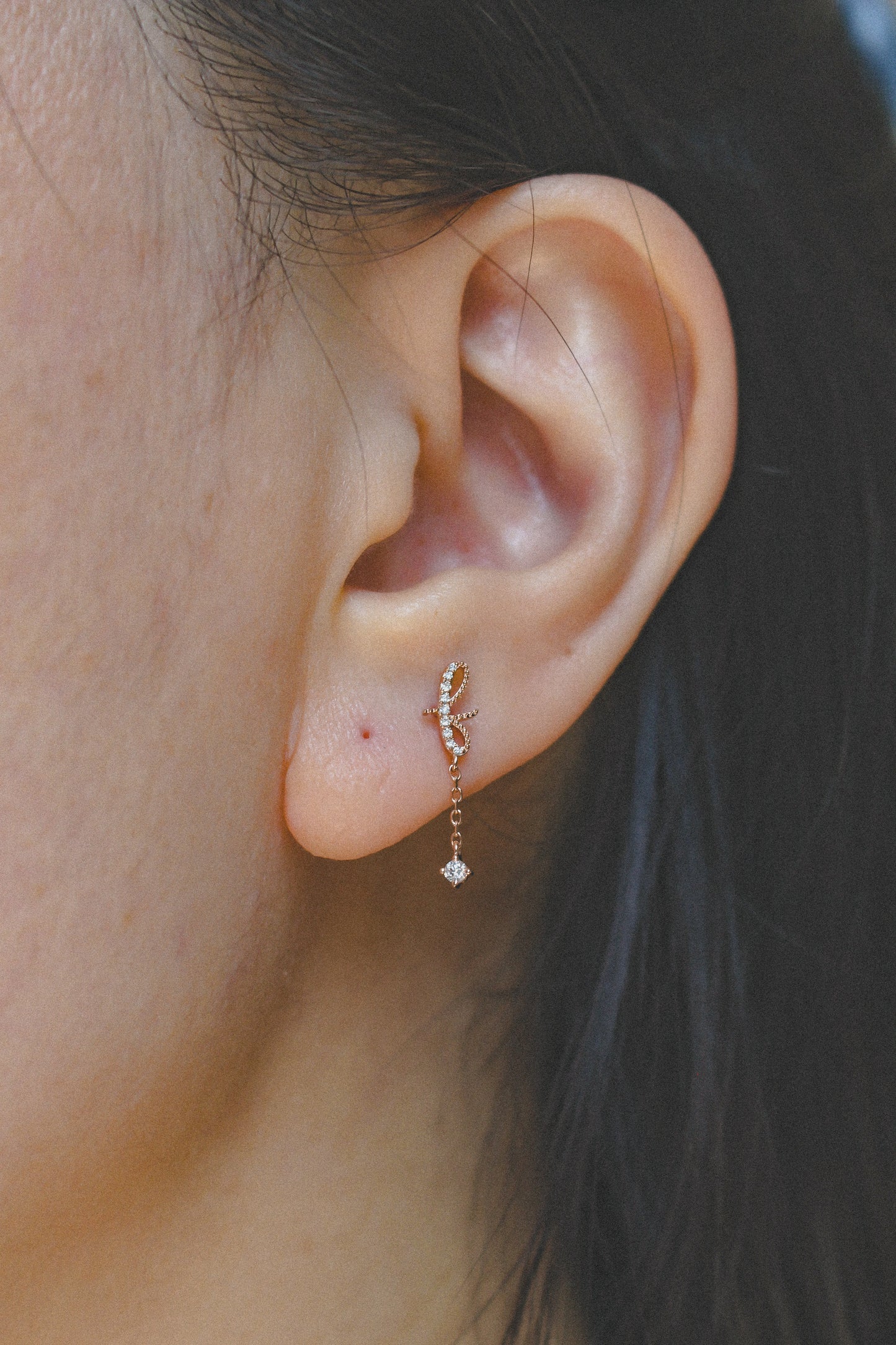 Avery Diamond Initial Drop Earring