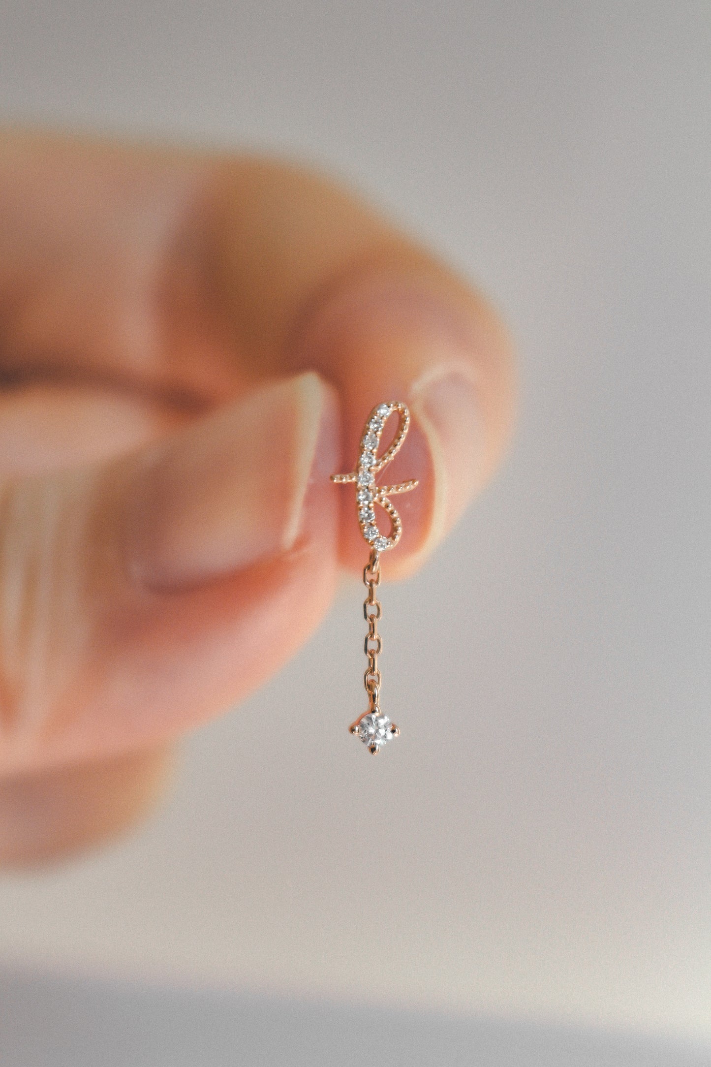 Avery Diamond Initial Drop Earring
