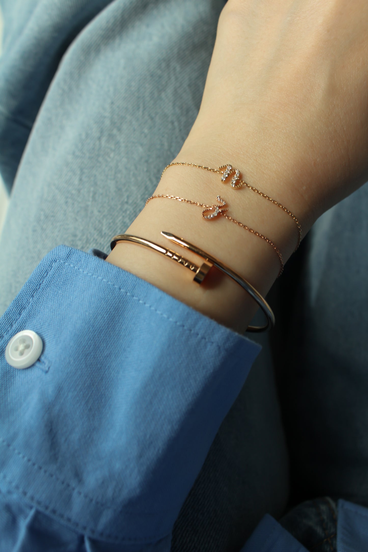 Avery Diamond Initial Bracelet
