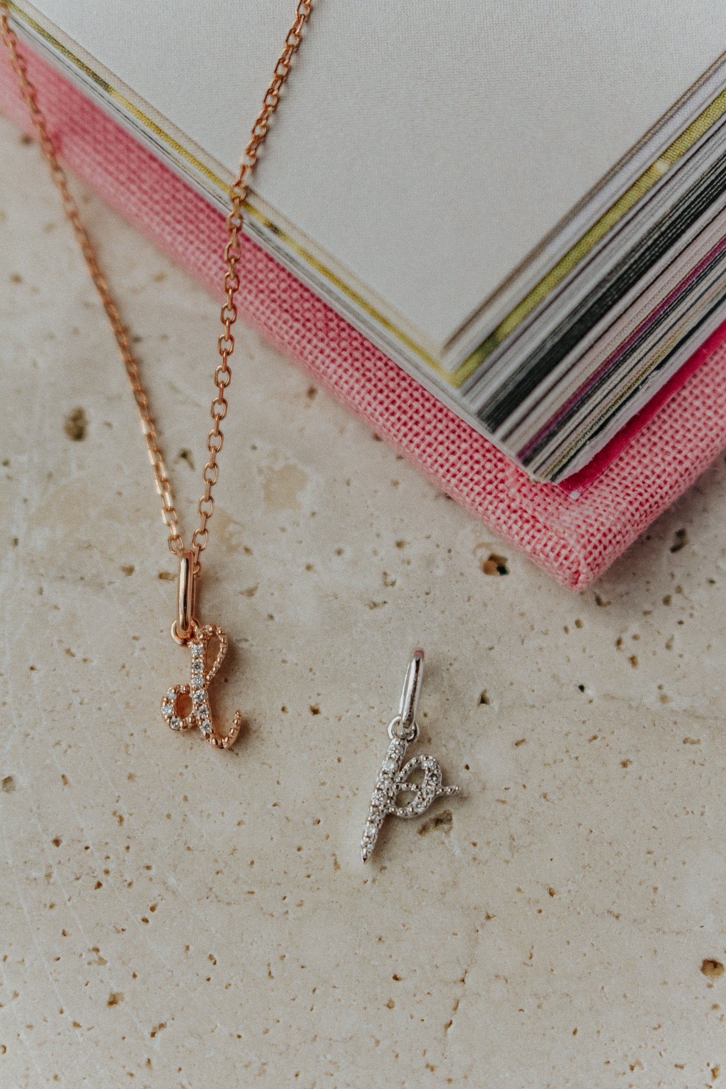 Avery Diamond Initial Pendant (Small)