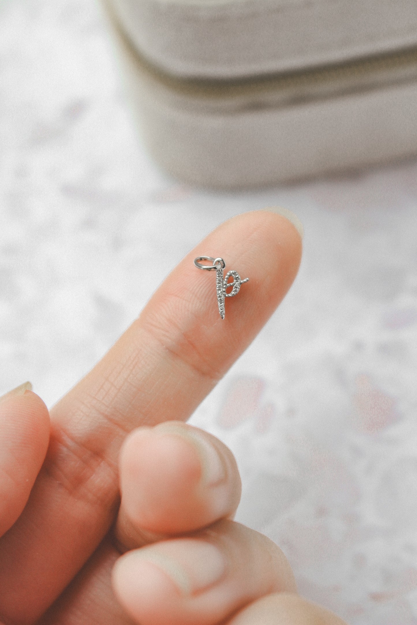 Avery Diamond Initial Pendant (Small)