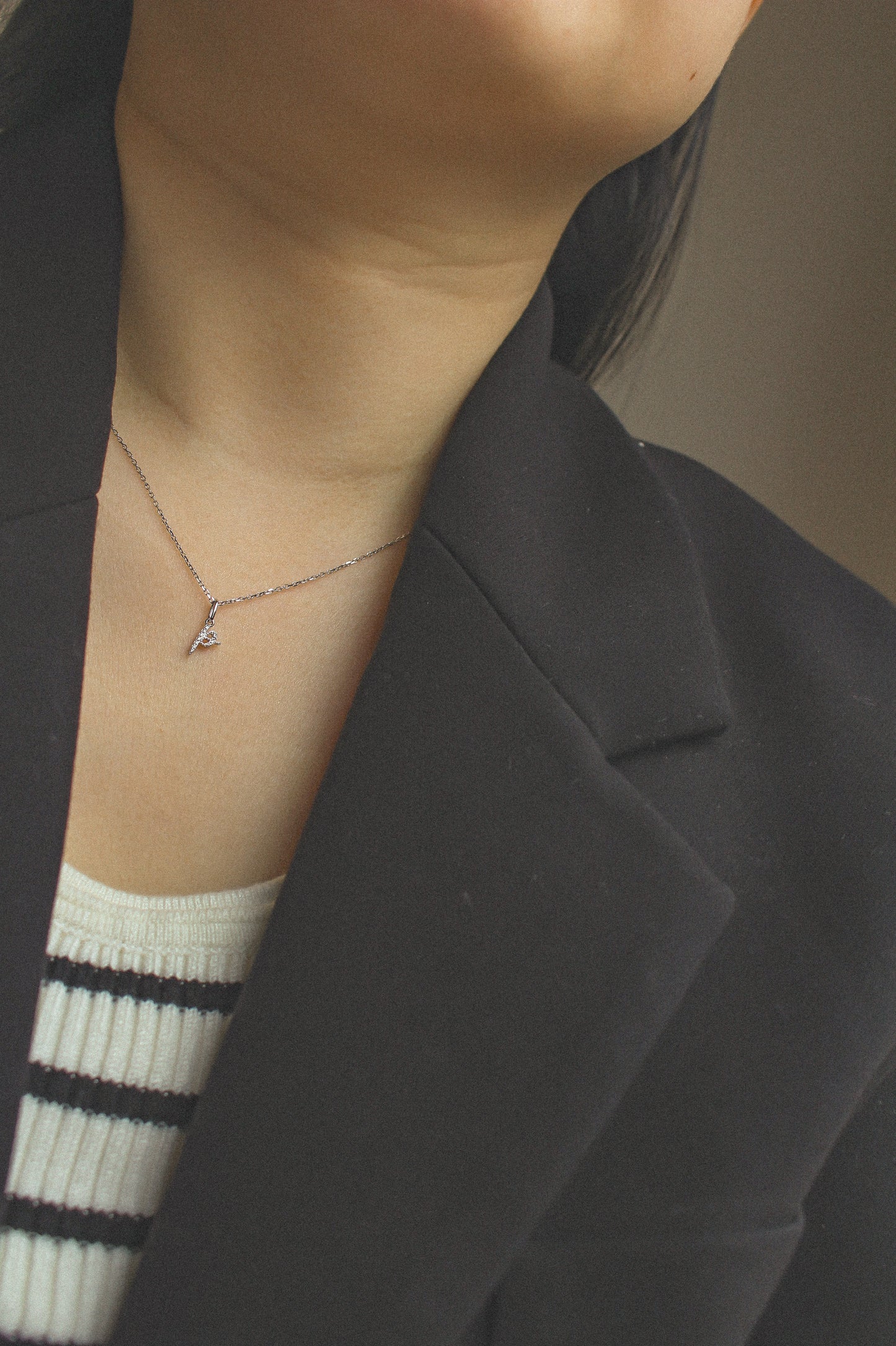 Avery Diamond Initial Pendant (Small)
