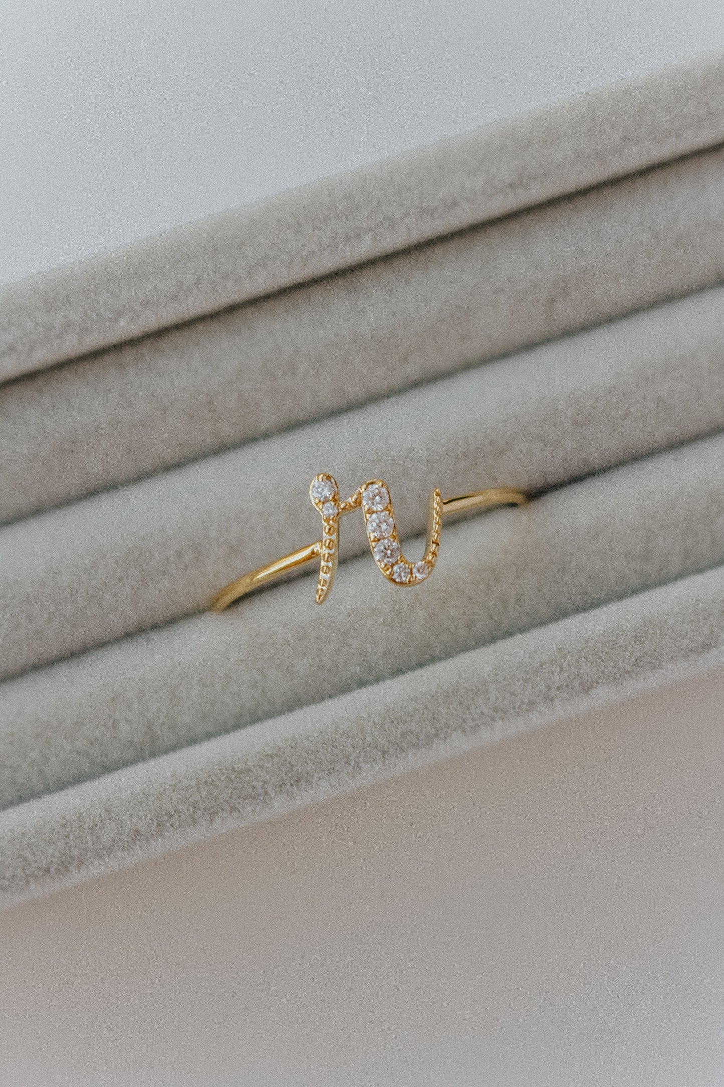 Avery Diamond Initial Ring