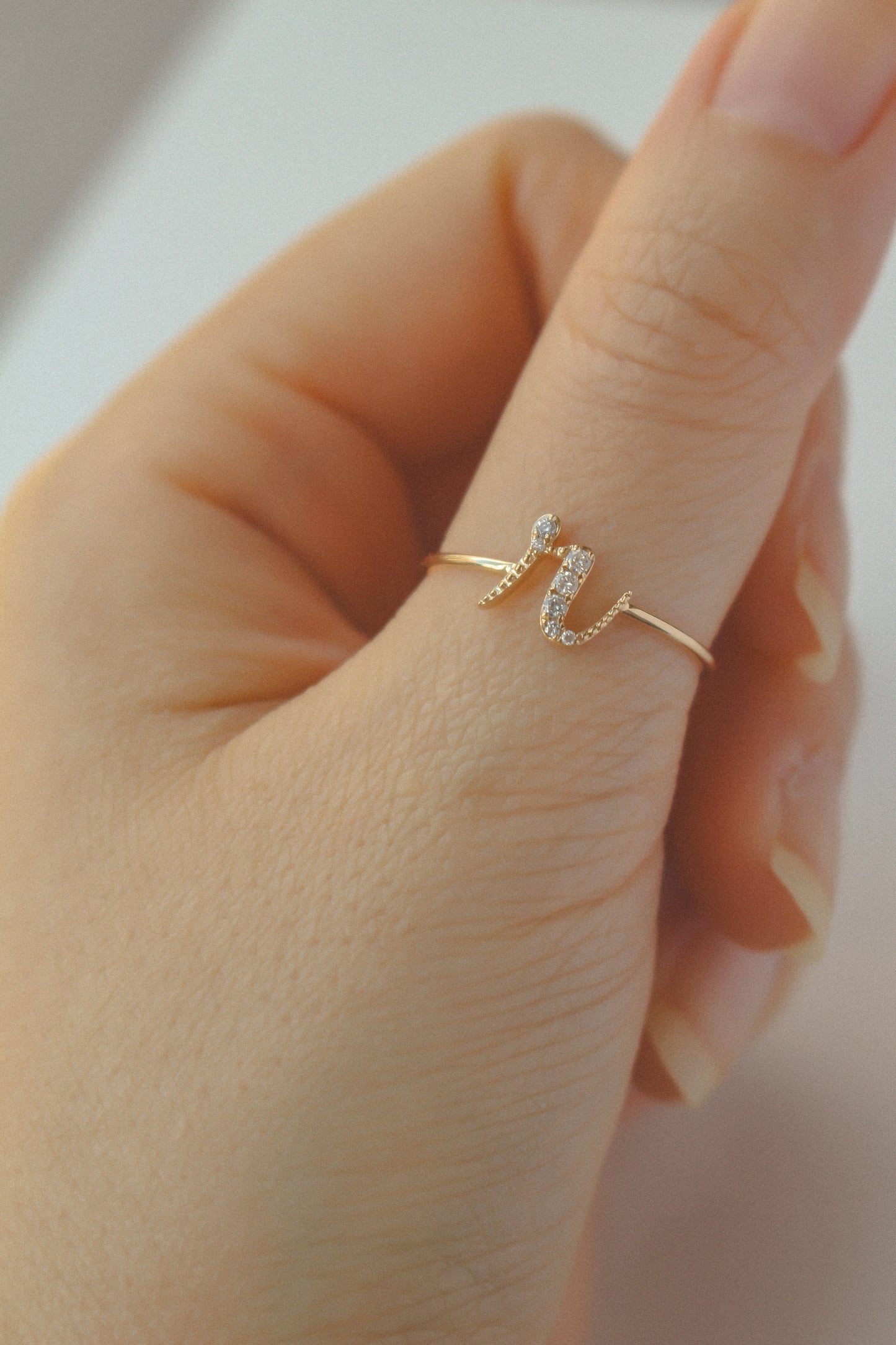 Avery Diamond Initial Ring