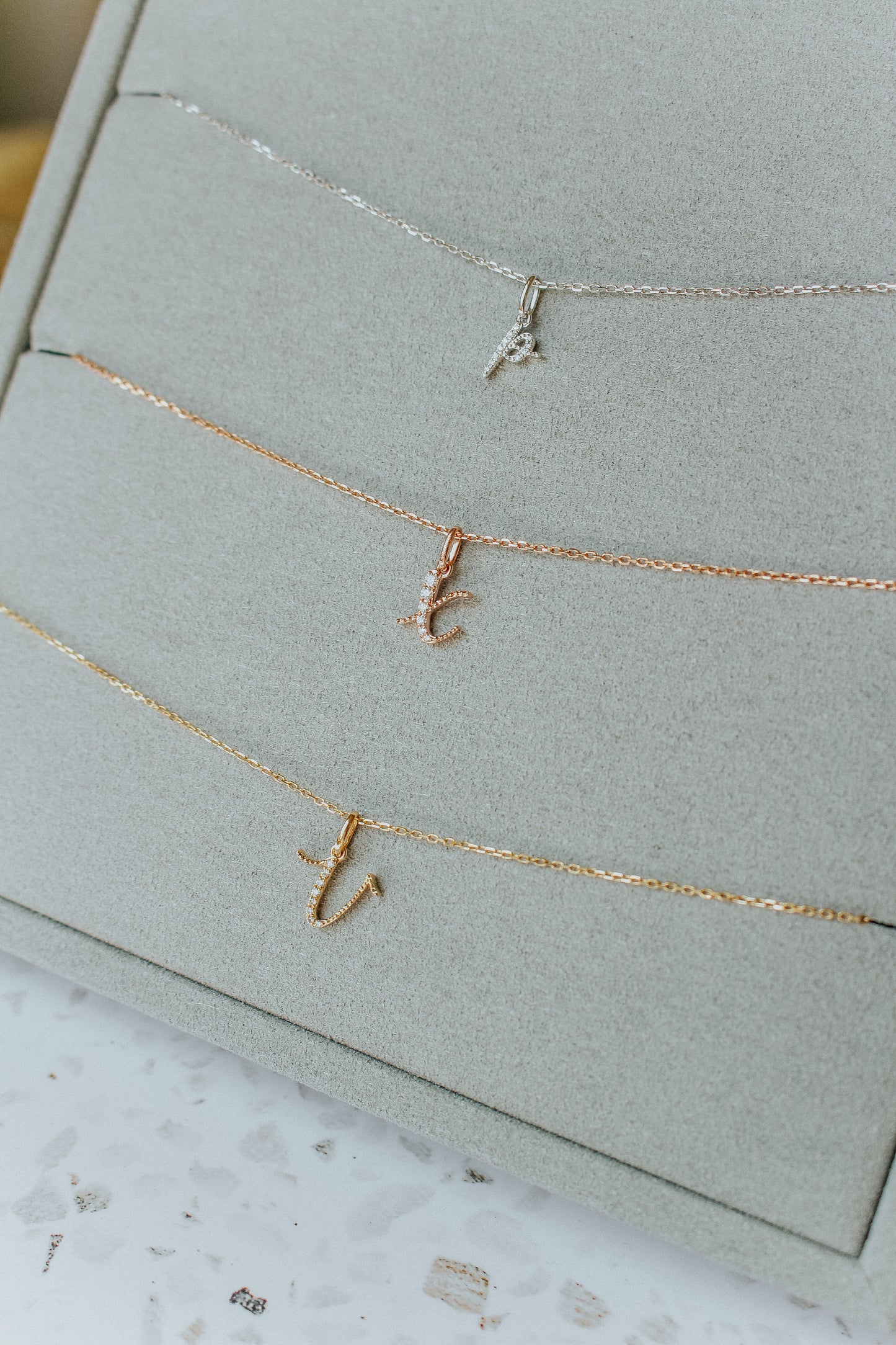 Audrey Diamond Initial Pendant (Medium)