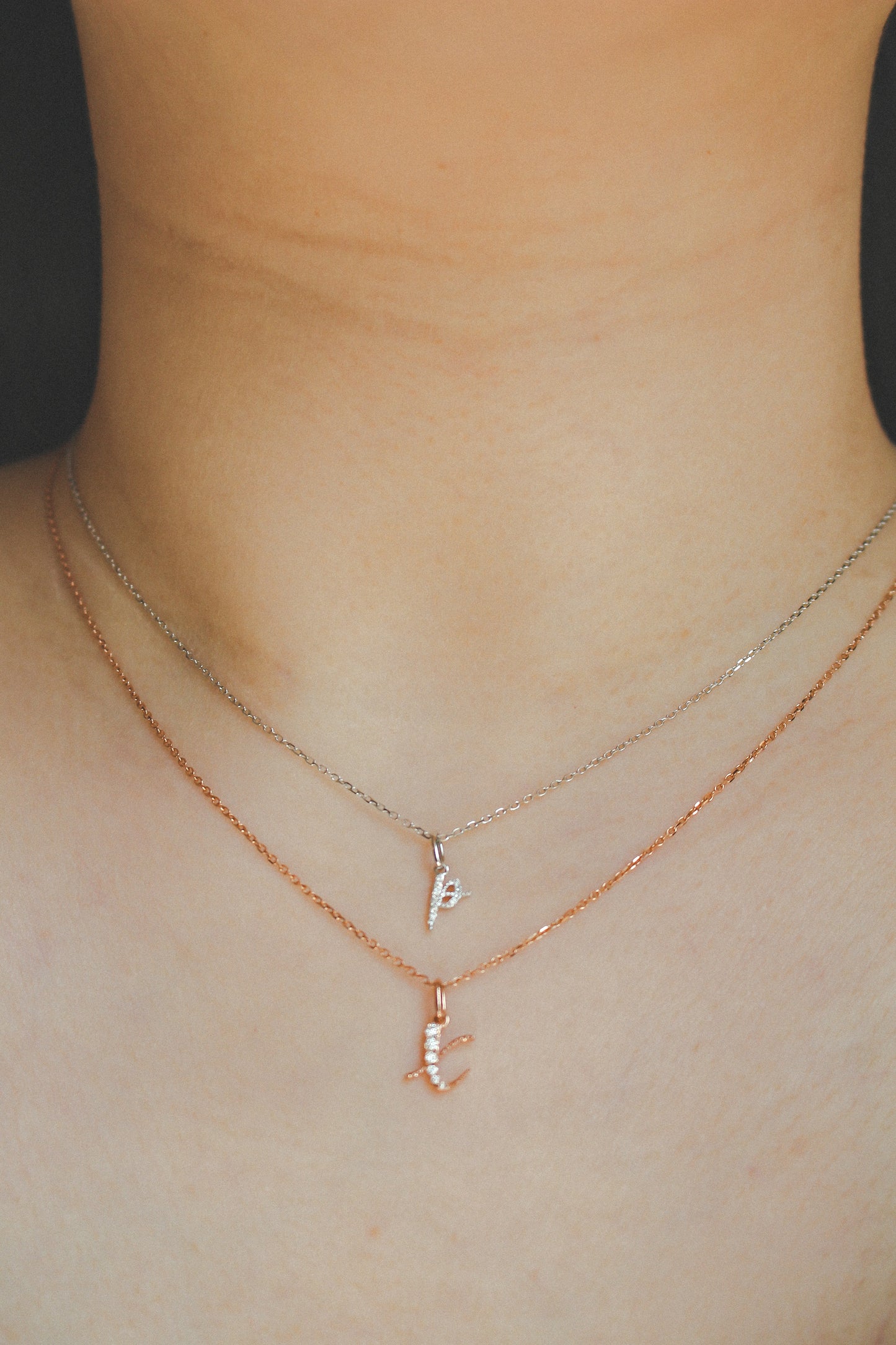 Avery Diamond Initial Pendant (Medium)