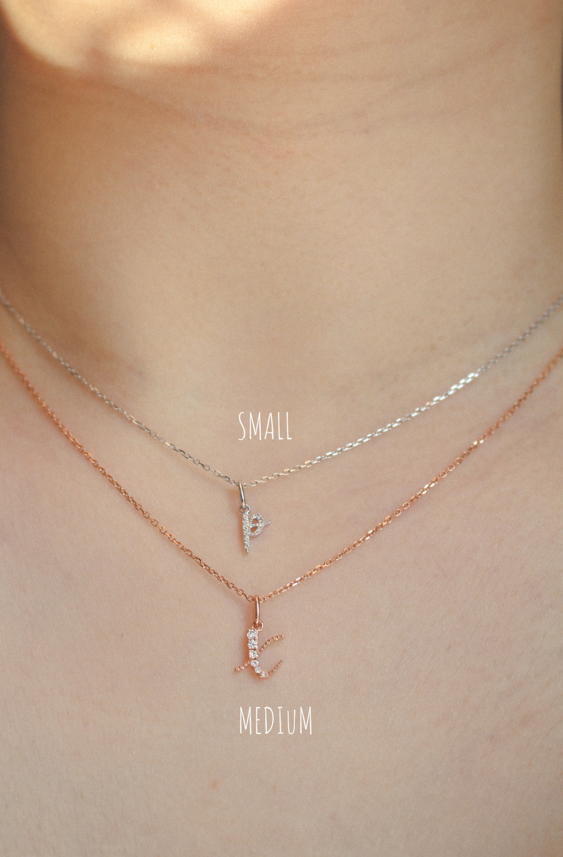 Avery Diamond Initial Pendant (Small)