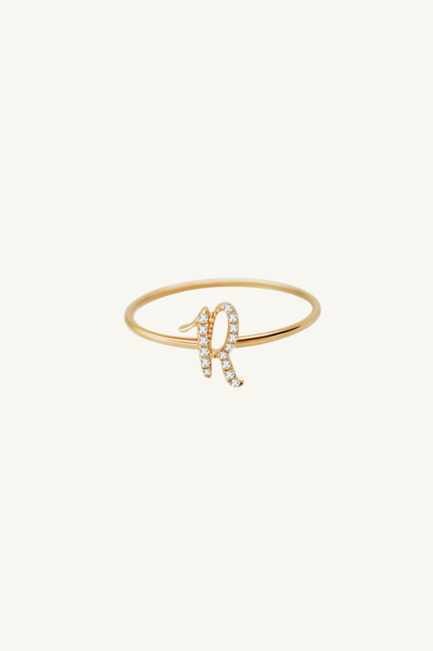 Audrey Diamond Initial Ring