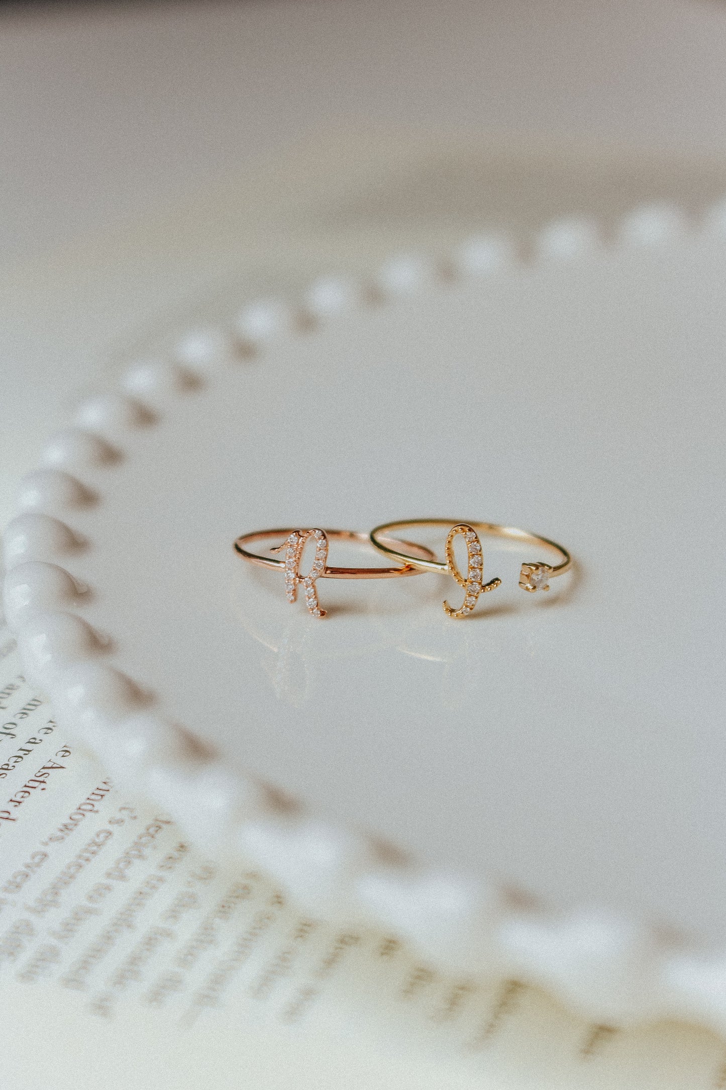 Audrey Diamond Initial Ring