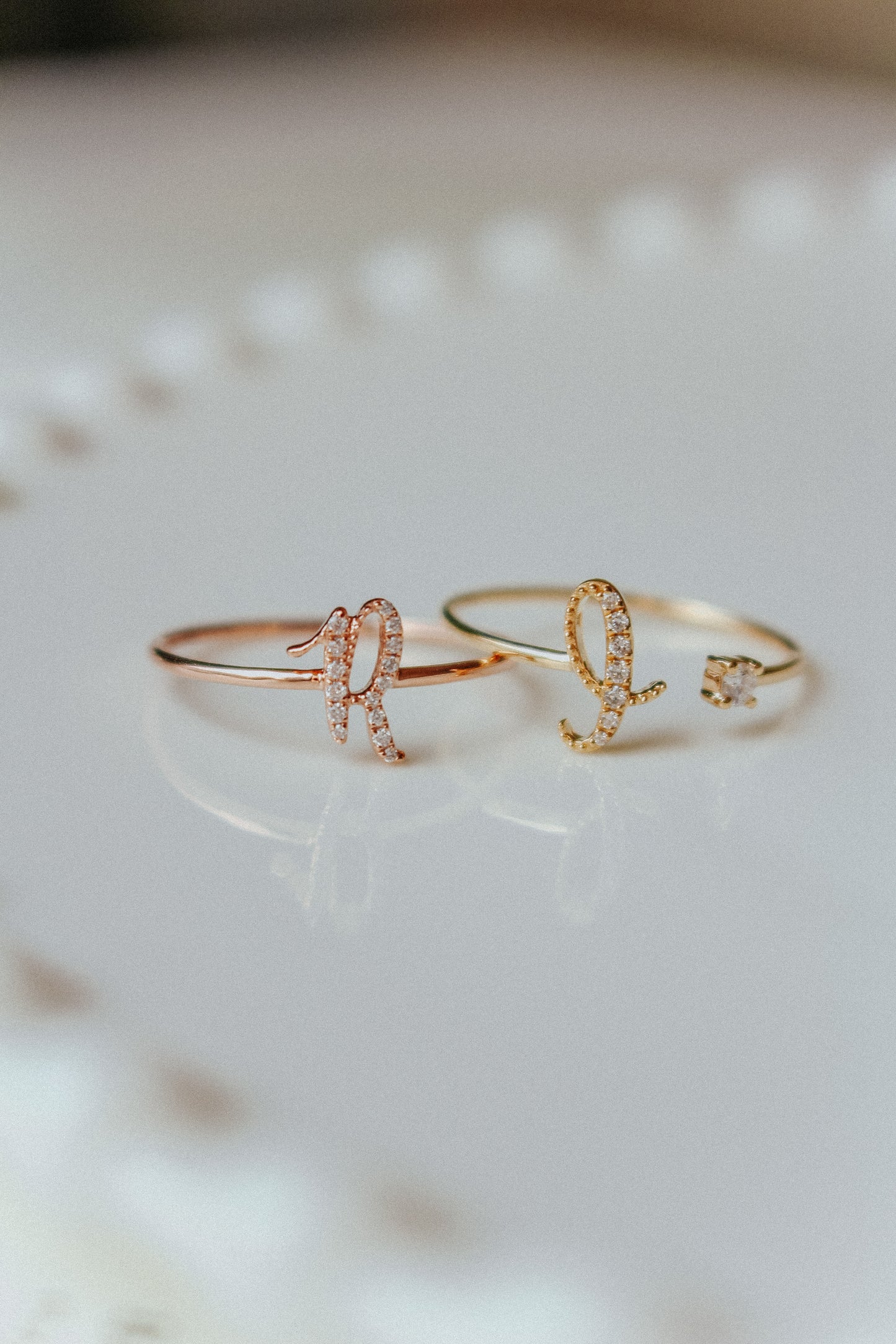 Audrey Diamond Initial Ring