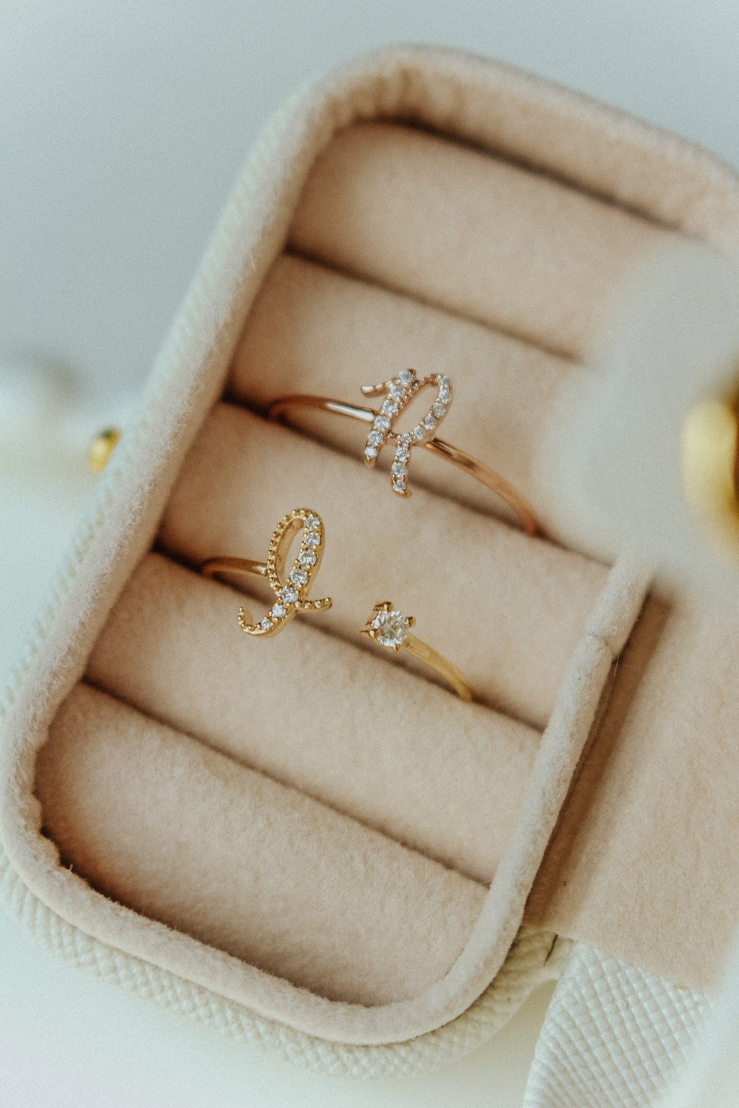 Audrey Diamond Initial Ring