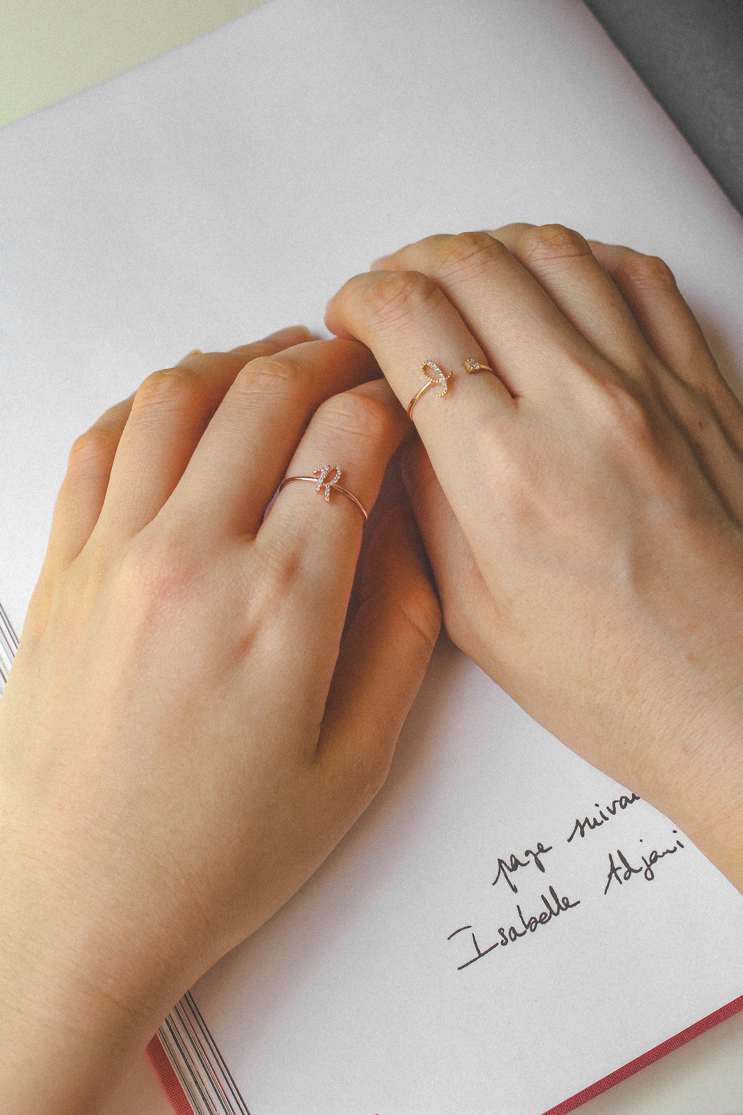 Audrey Diamond Initial Ring