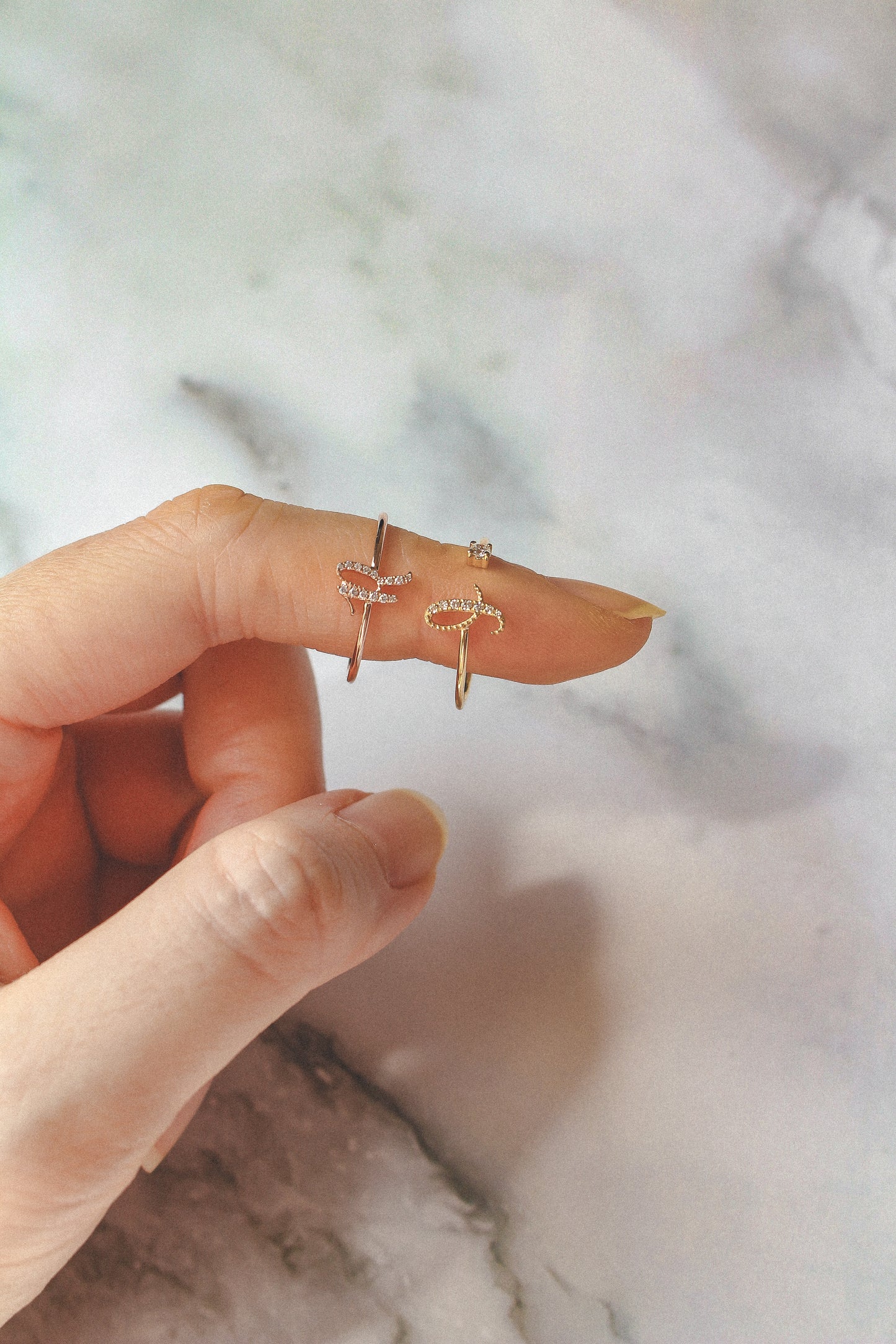 Audrey Diamond Initial Ring