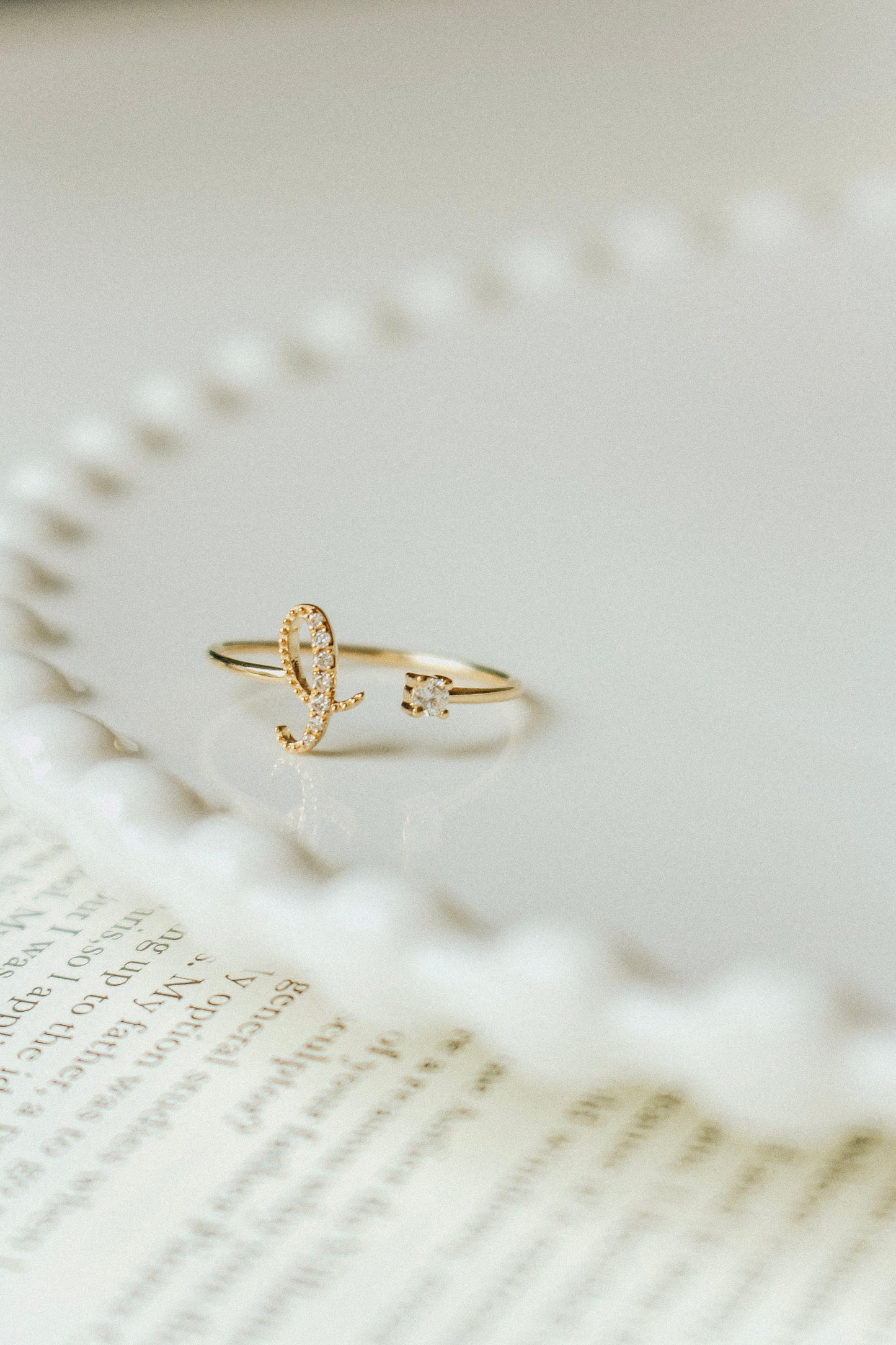 Audrey Diamond Initial Open Ring