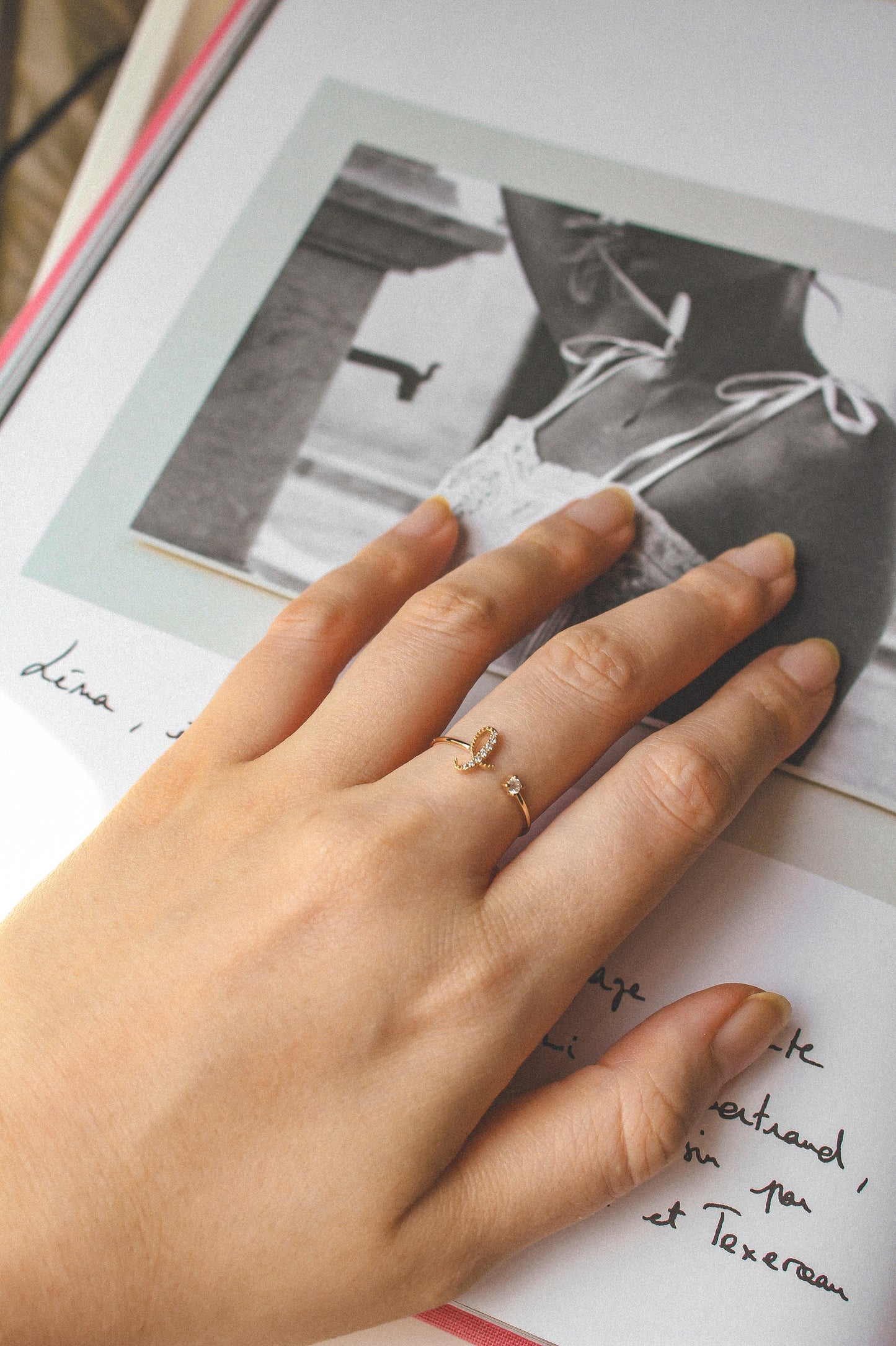 Audrey Diamond Initial Open Ring