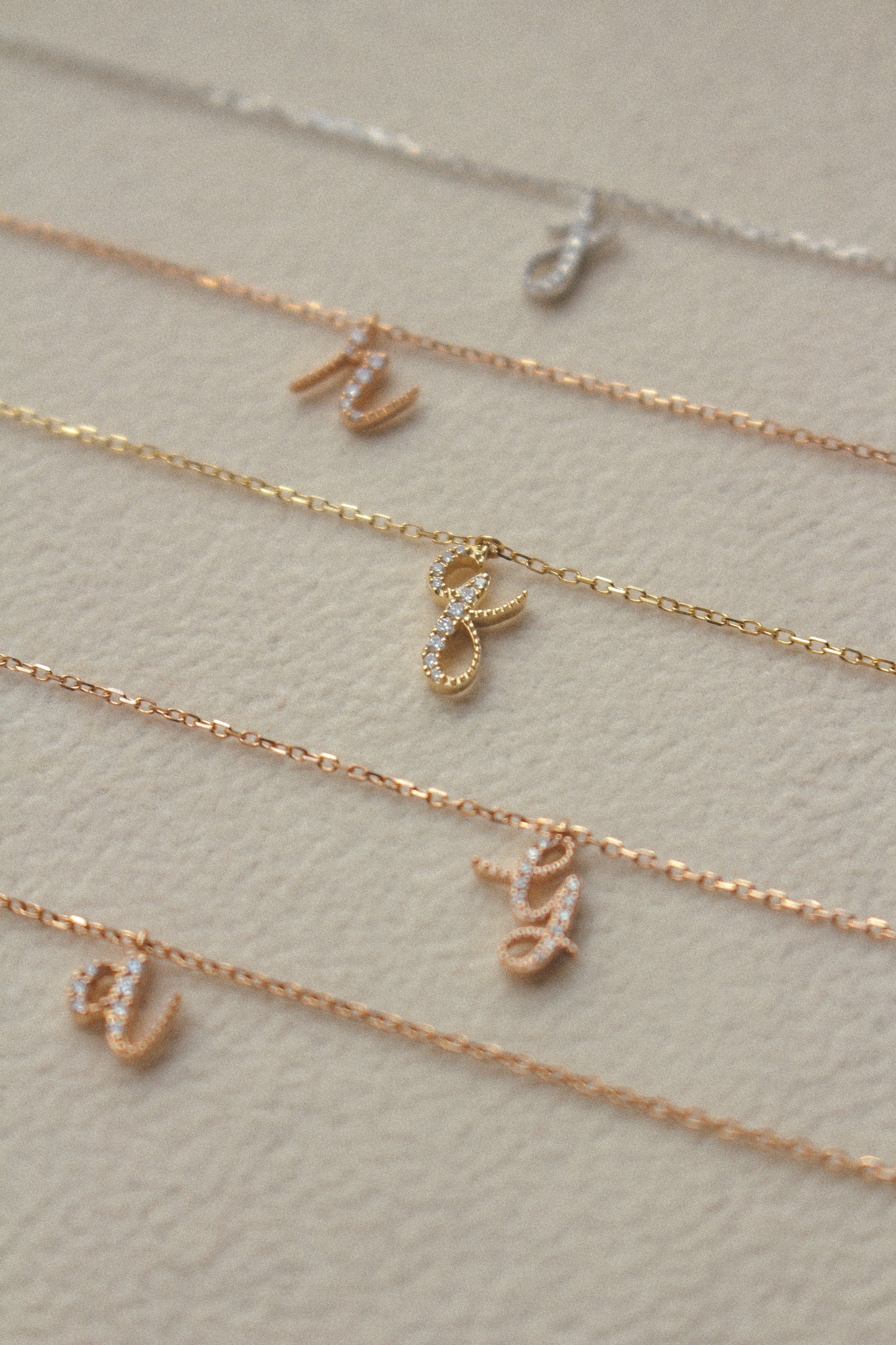 Avery Diamond Initial Necklace (Medium)