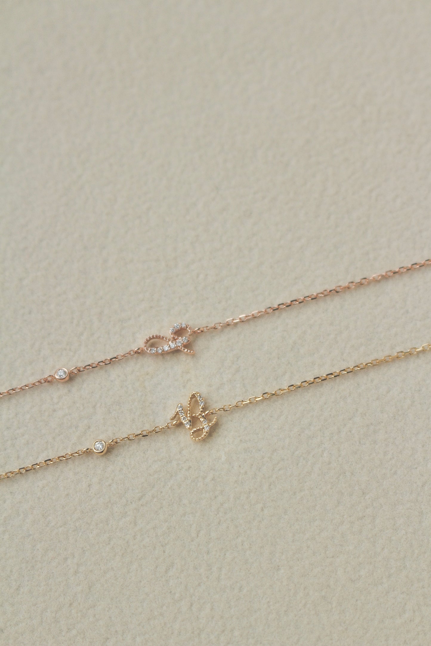 Audrey Mini Diamond Initial Bracelet