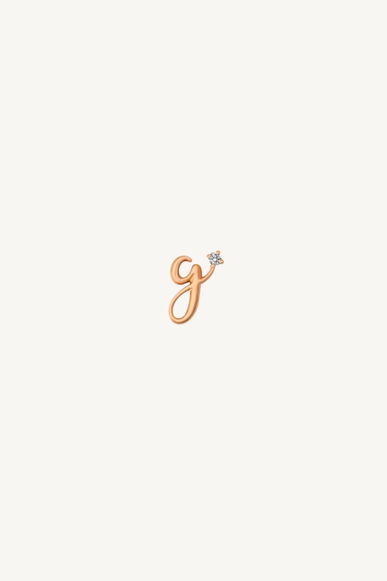Avery Gold Initial Earring with Tiny Diamond