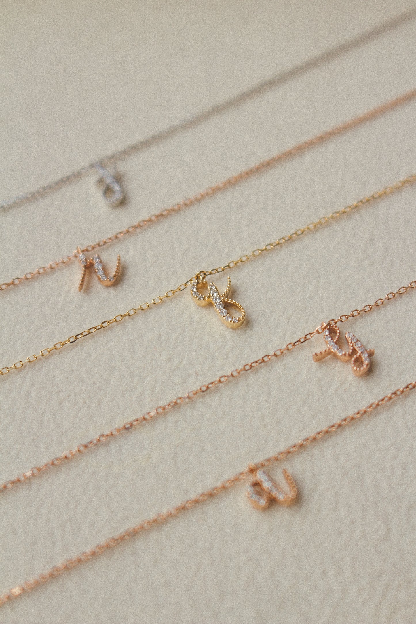 Avery Diamond Initial Necklace (Medium)