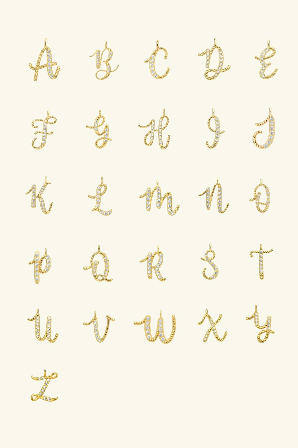Audrey鑽石大寫字母項鍊（小號）