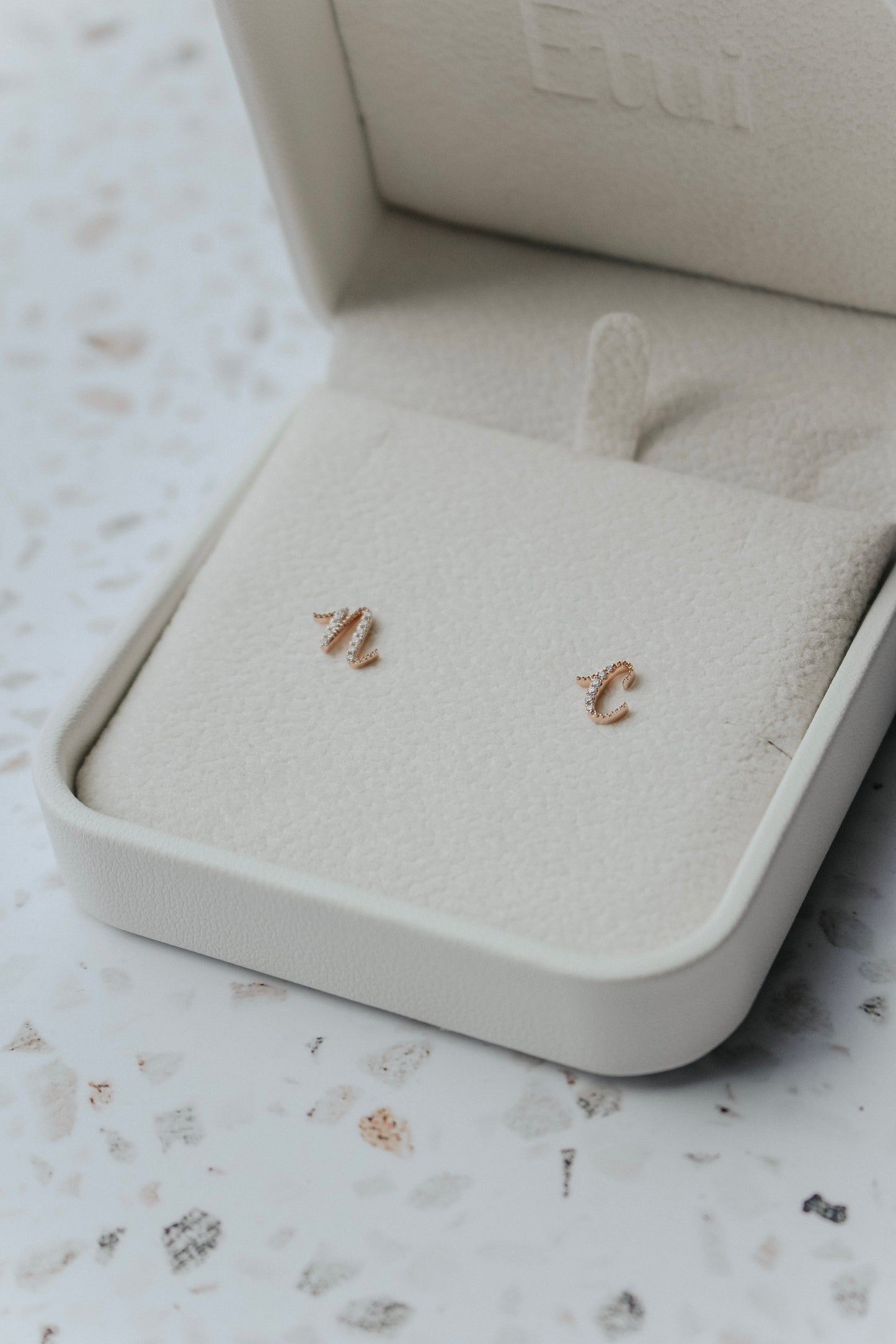 Audrey Diamond Initial Earring