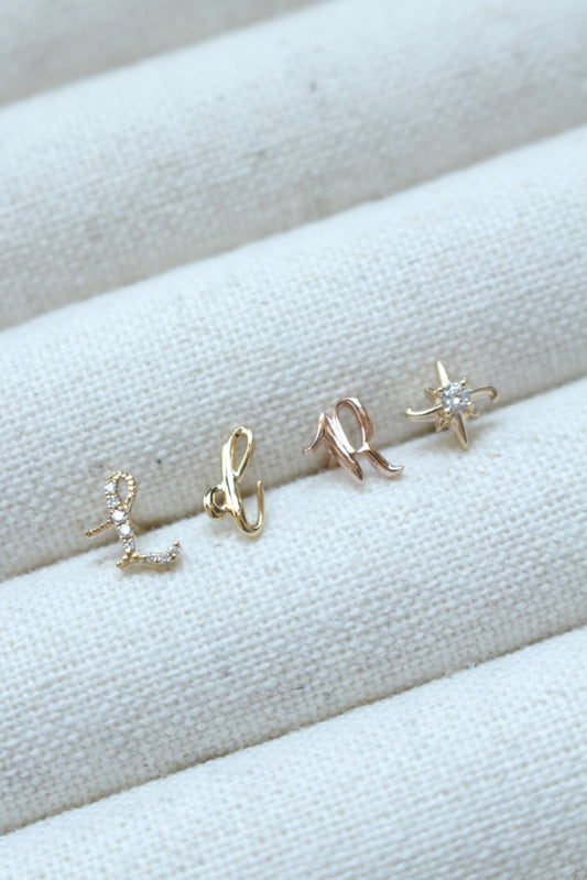 Audrey Gold Initial Earring