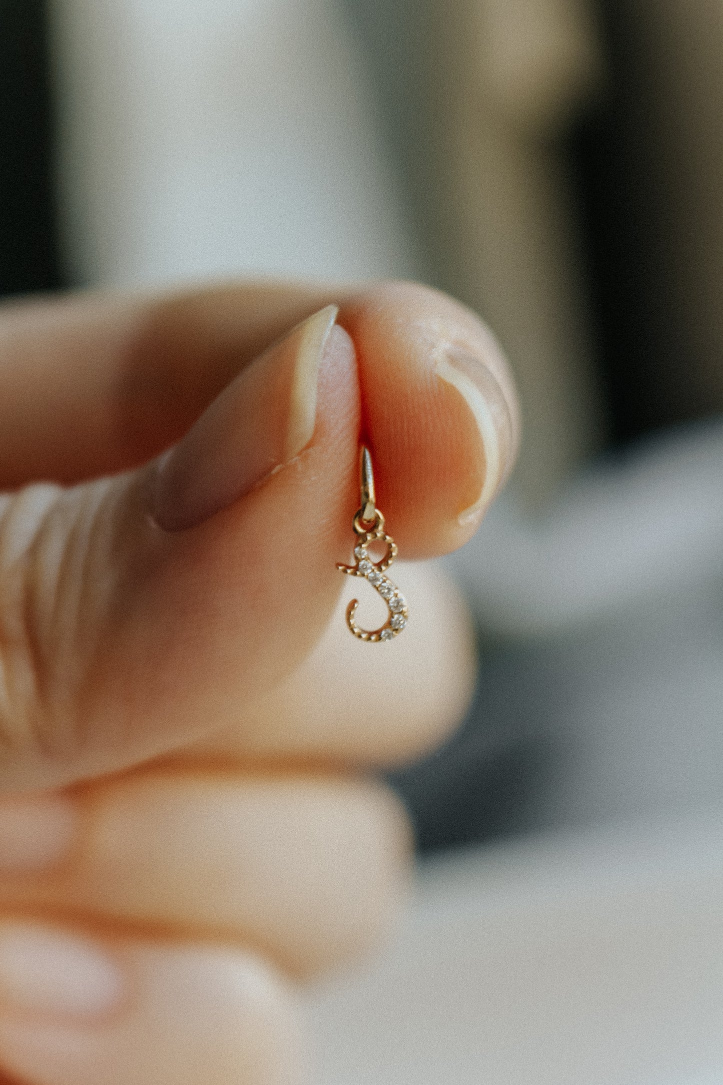 Audrey Diamond Initial Pendant (Small)