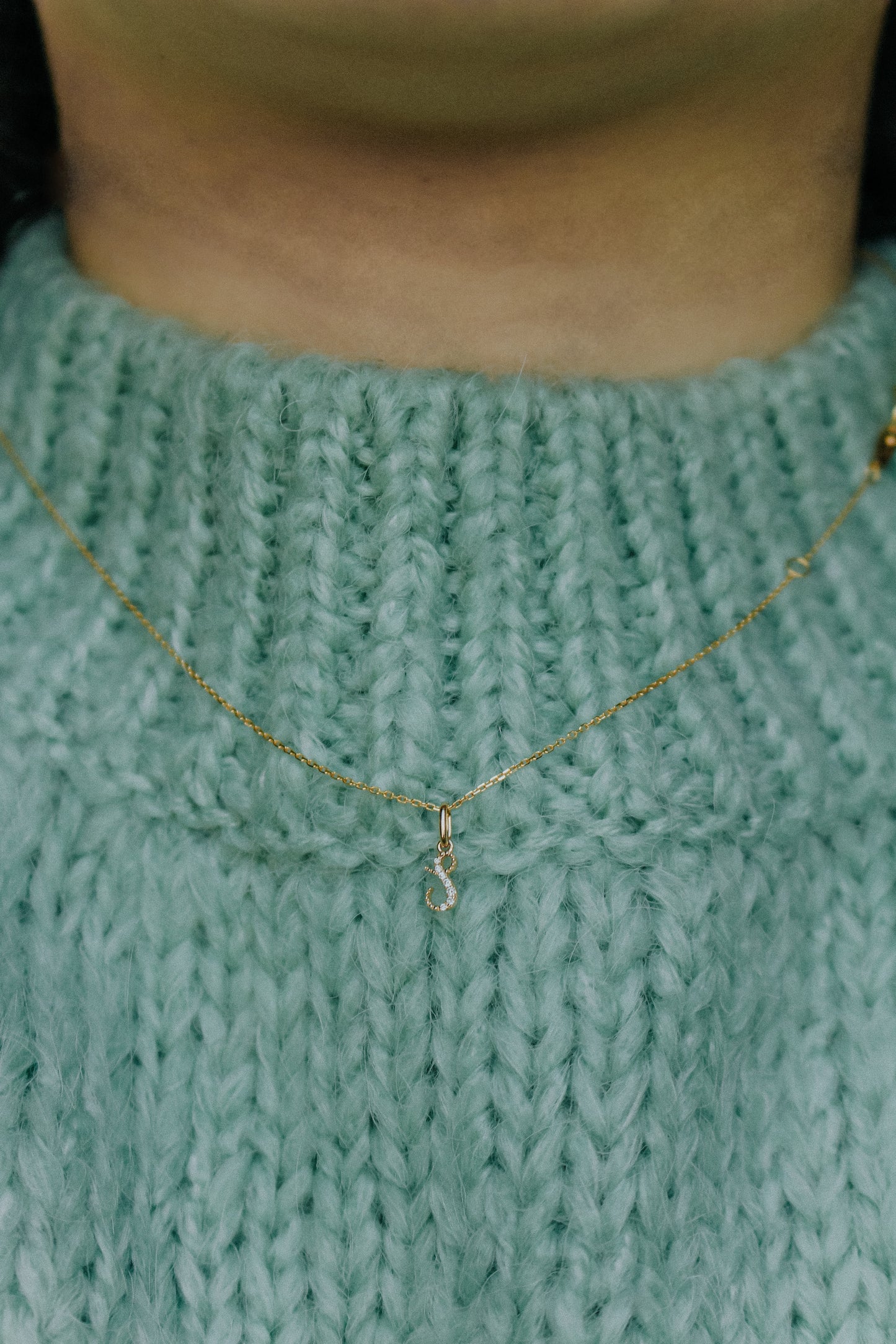 Audrey Diamond Initial Pendant (Small)