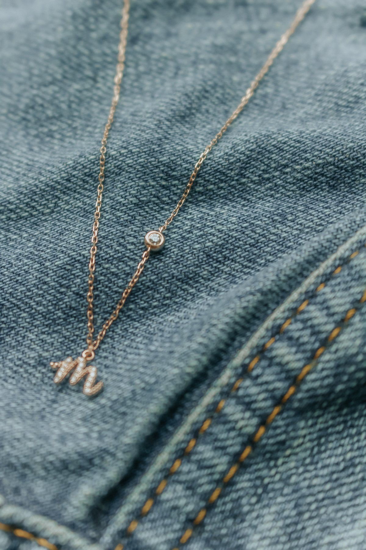 Avery Diamond Initial Necklace (Small)