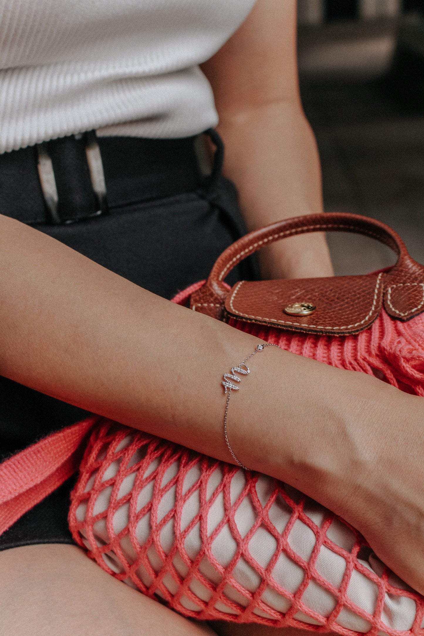 Audrey Diamond Initial Bracelet