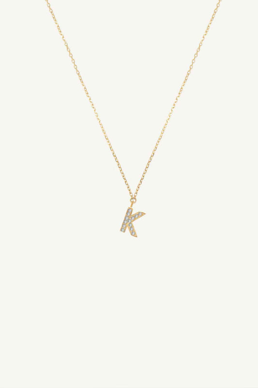 Diamond Block Letter Necklace