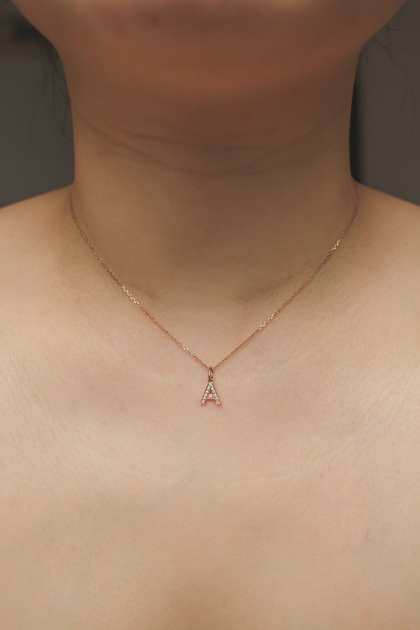 Diamond Block Letter Pendant