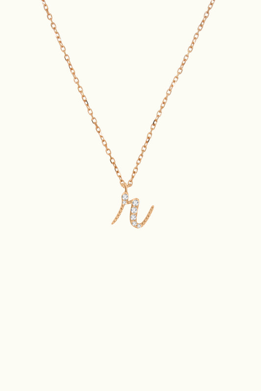 Avery Diamond Initial Necklace (Small)