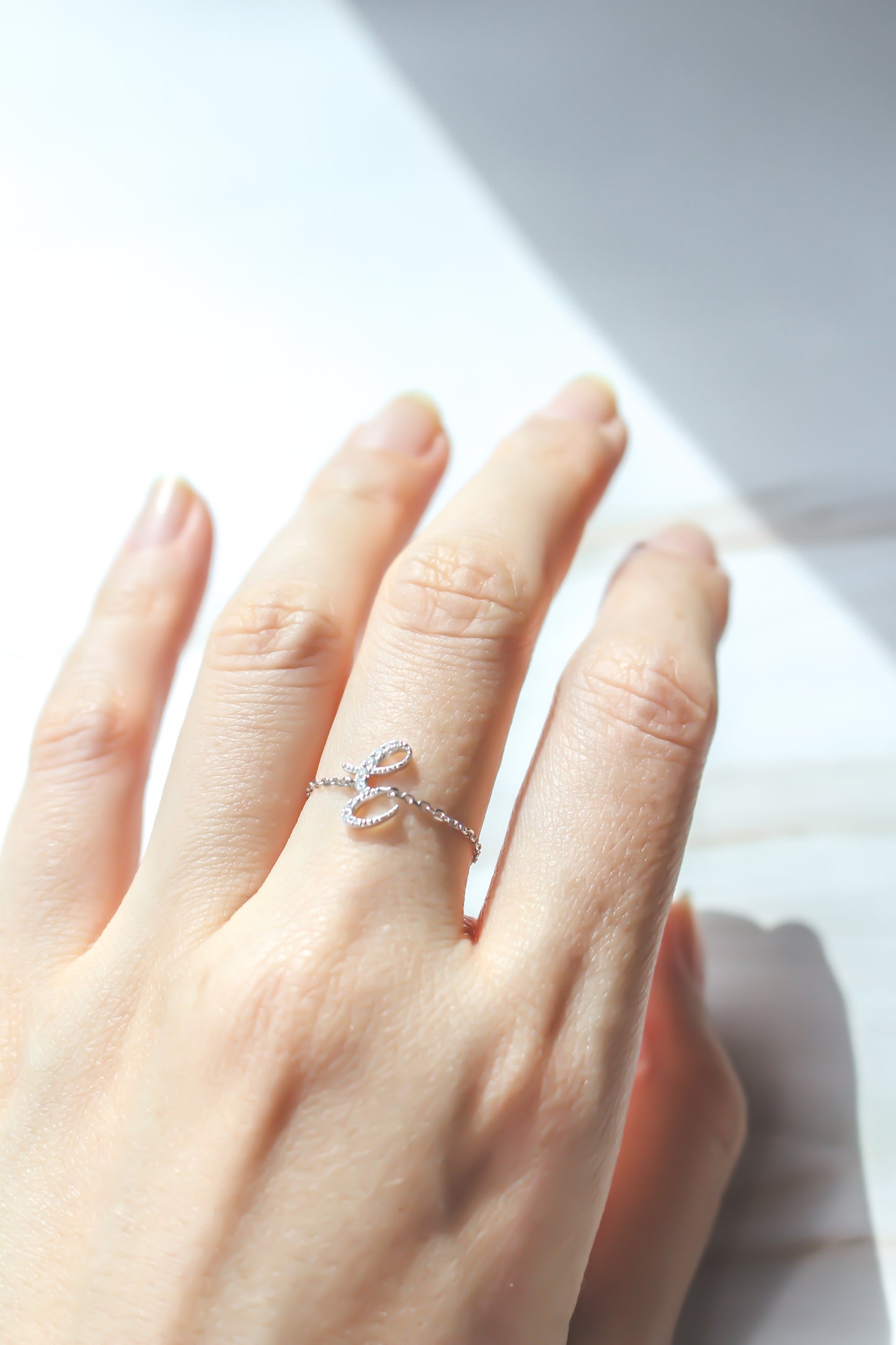 Audrey Diamond Initial Chain Ring