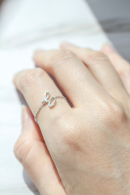 Audrey Diamond Initial Chain Ring