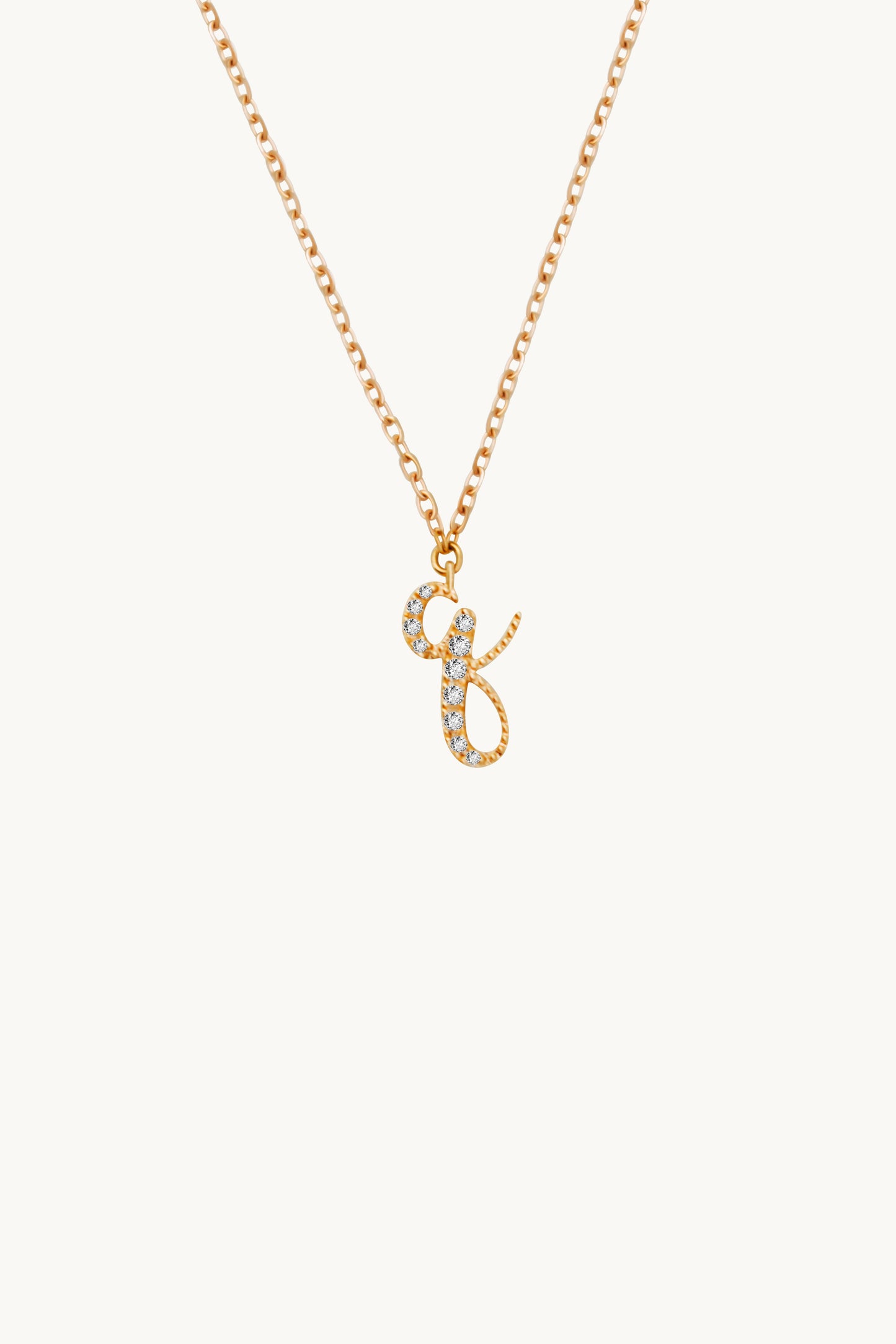 Avery Diamond Initial Necklace (Medium)