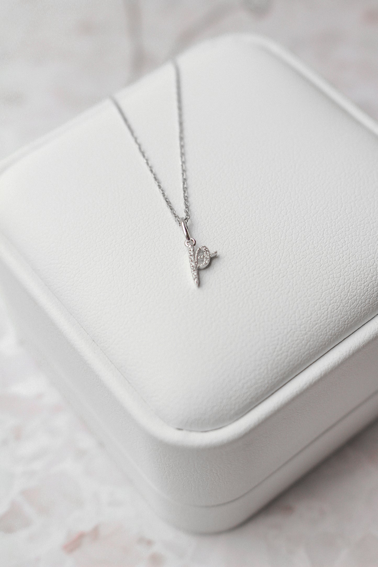 Avery Diamond Initial Pendant (Small)