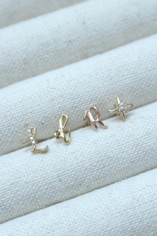 Avery Gold Initial Earring