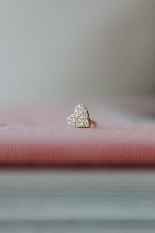 The Mini Diamond Heart Stud