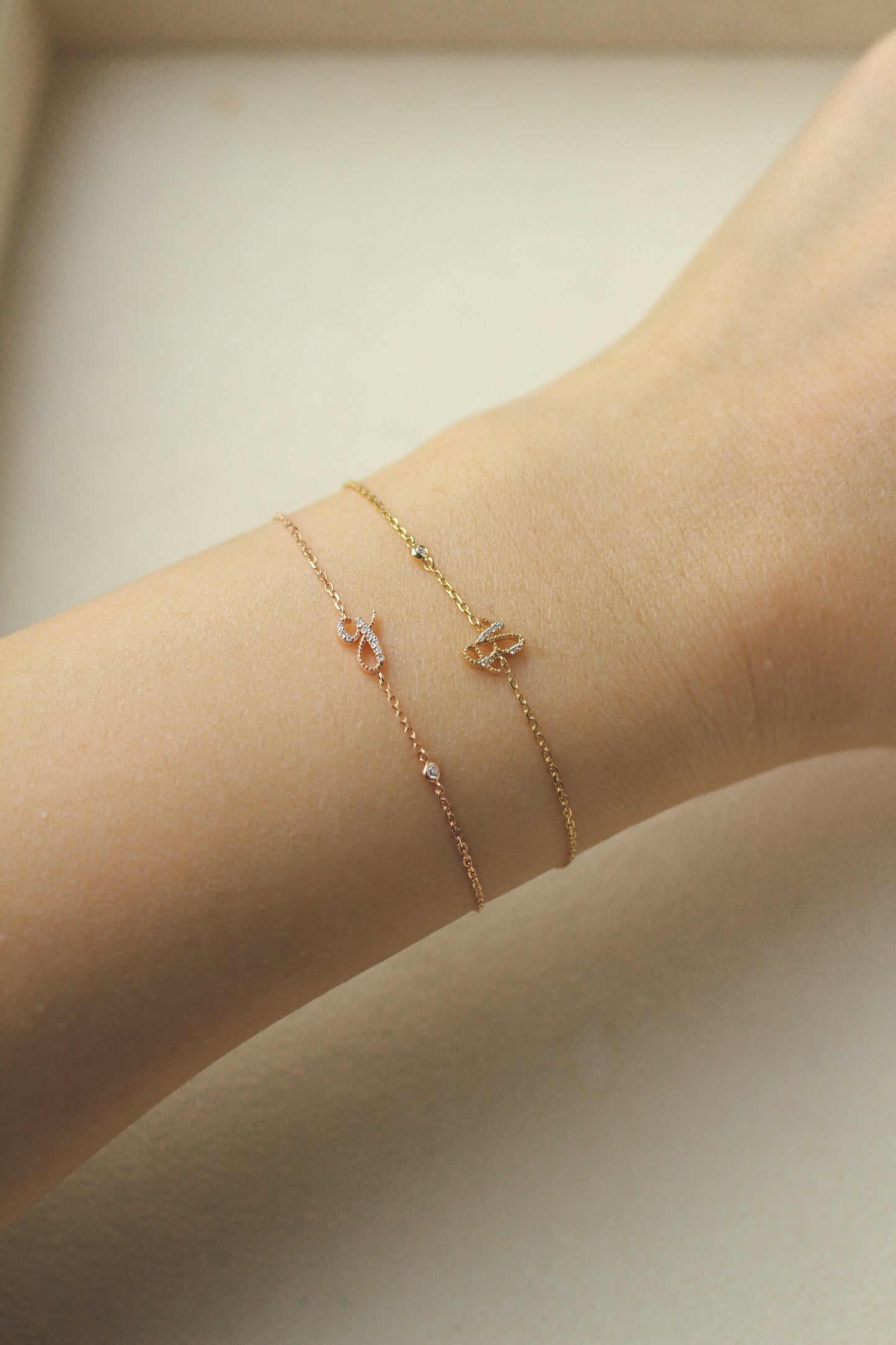 Audrey Mini Diamond Initial Bracelet