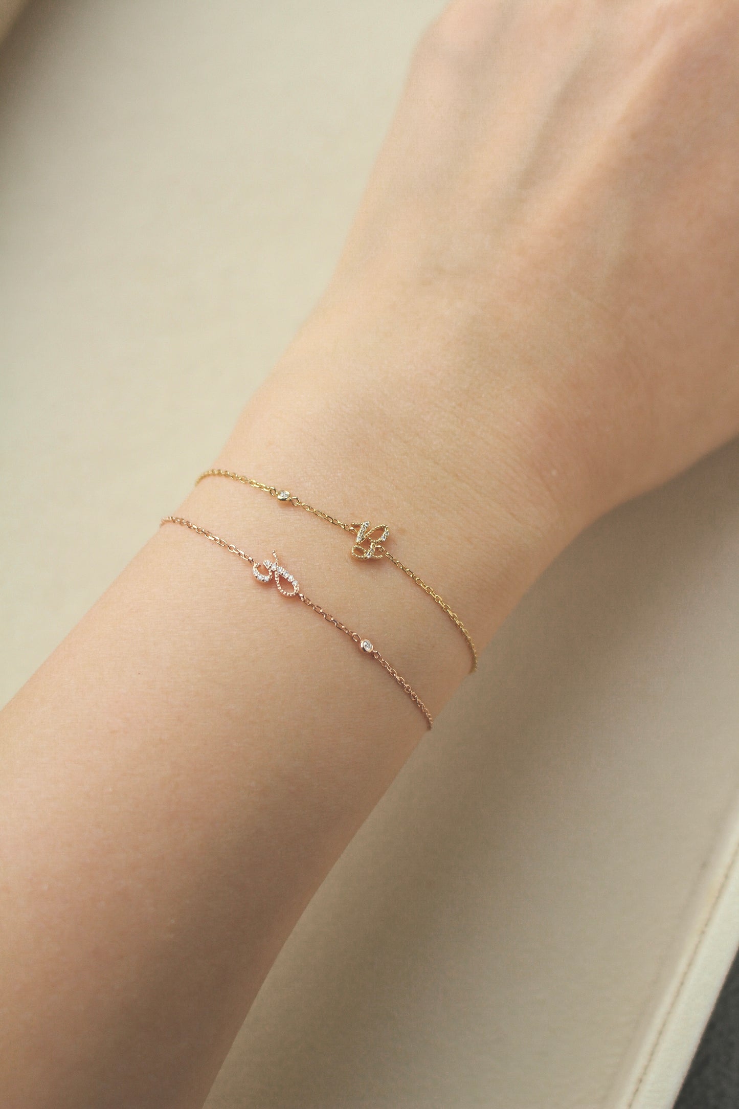 Audrey Mini Diamond Initial Bracelet