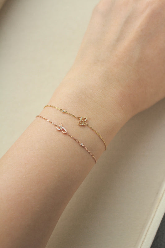 Avery Mini Diamond Initial Bracelet