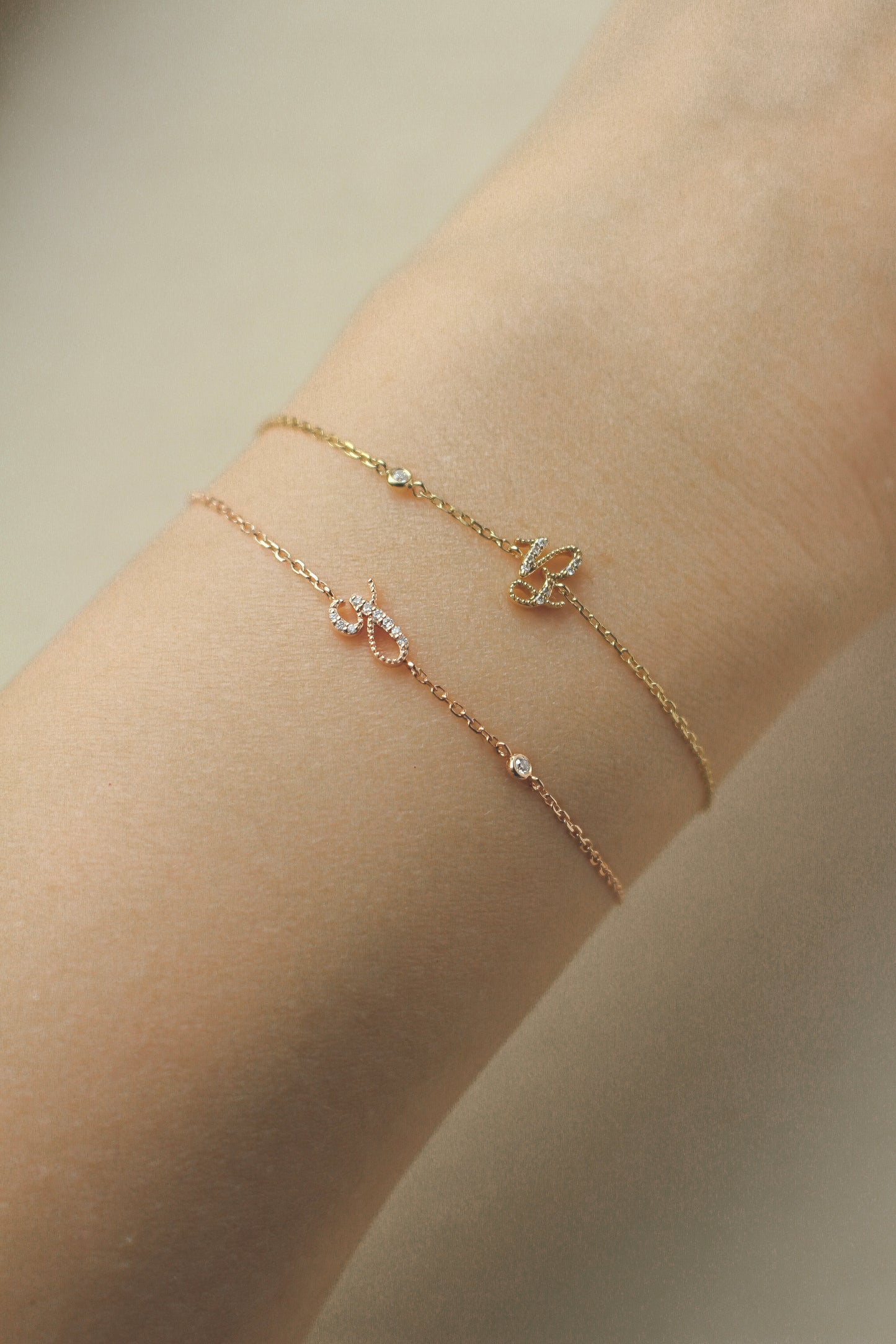 Audrey Mini Diamond Initial Bracelet