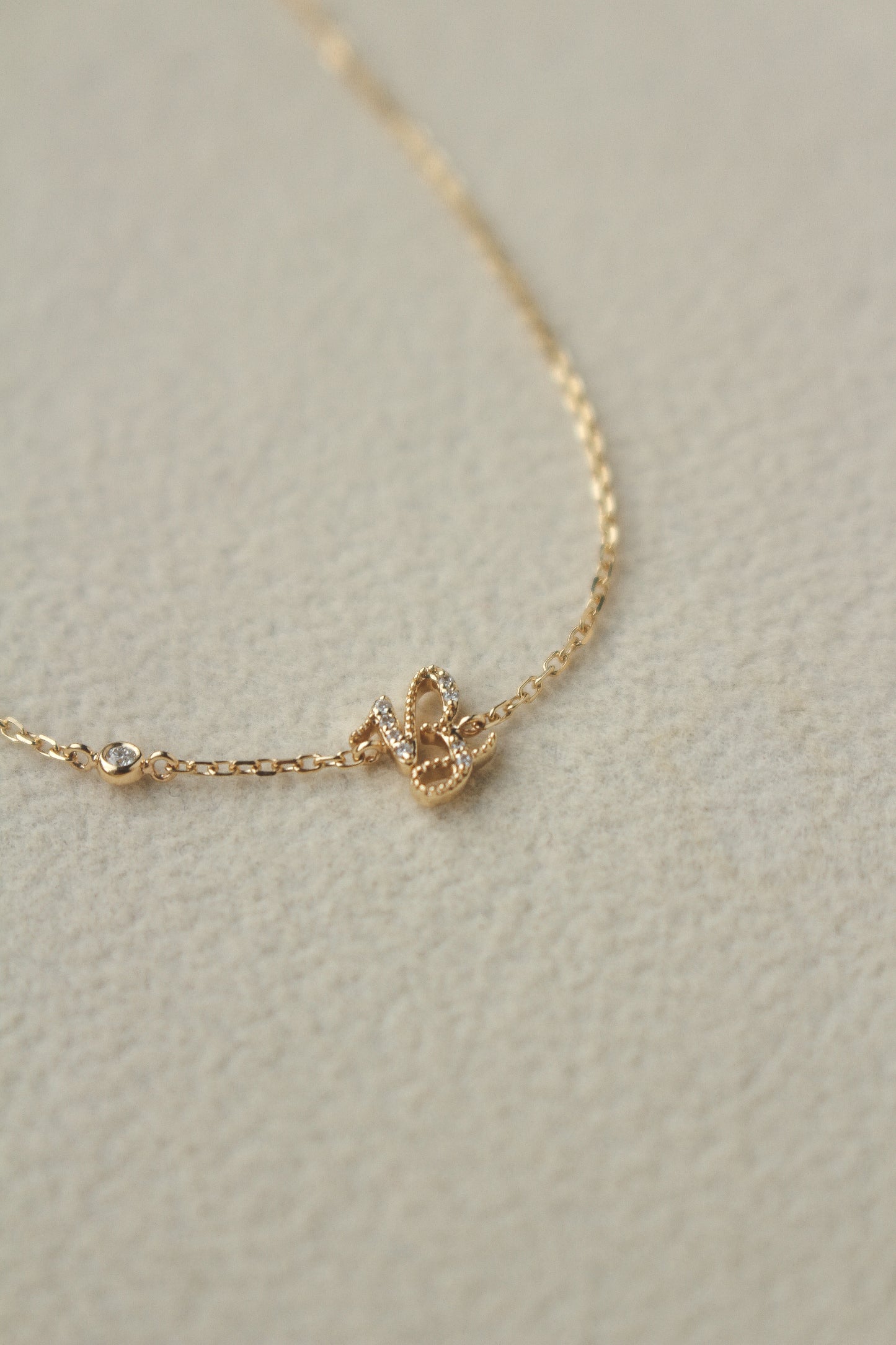 Audrey Mini Diamond Initial Bracelet