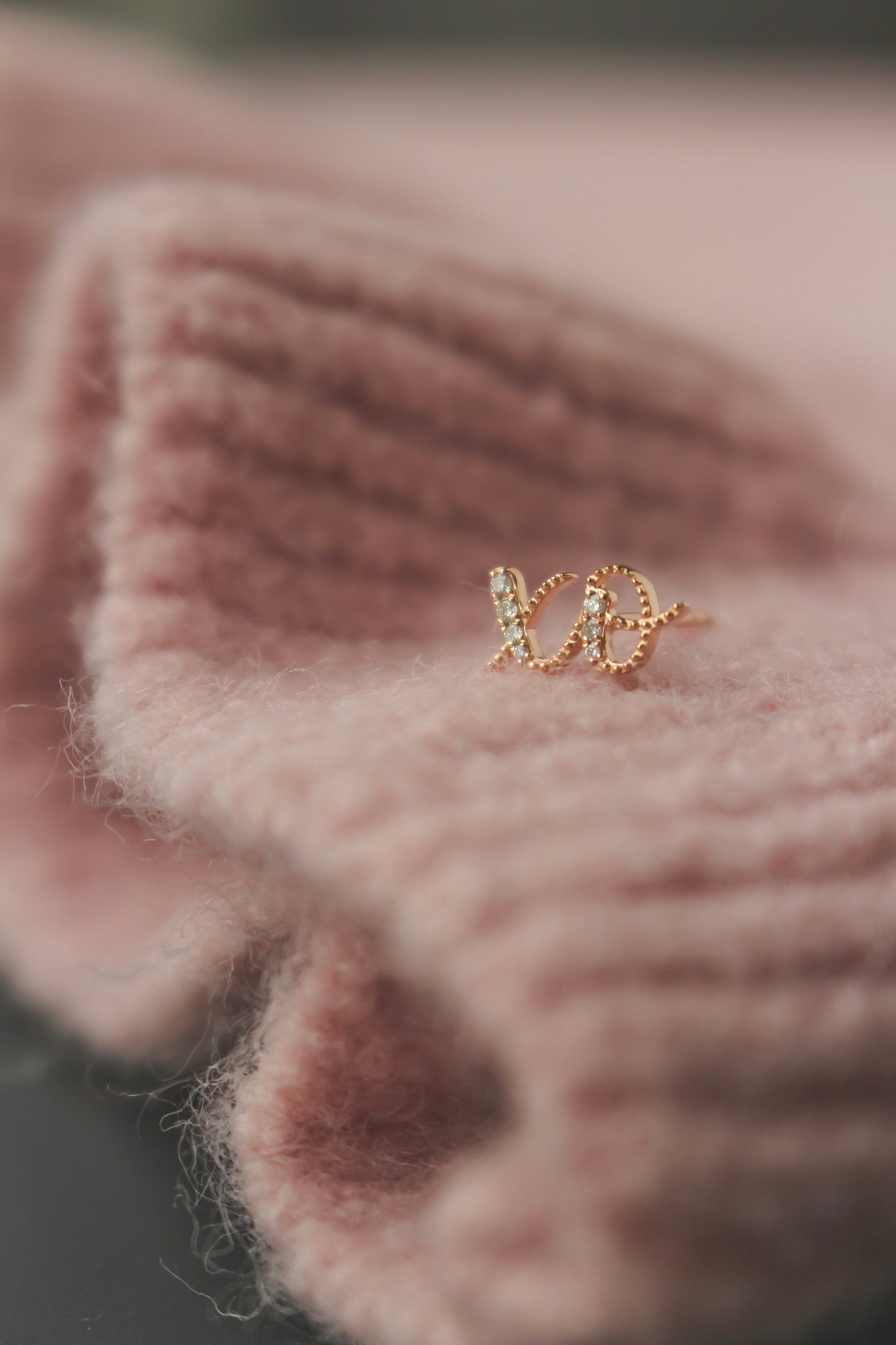 Two Letter Diamond Initial Earring