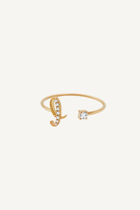 Audrey Diamond Initial Open Ring